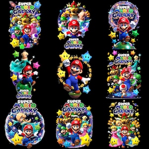 Super Mario Galaxy PNG, imágenes prediseñadas de Mario, diseño de camiseta para gamers (descarga instantánea) imagen 3