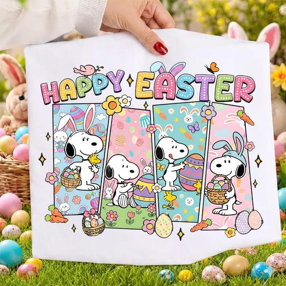 Easter Snoopy PNG Bundle, Happy Easter Egg Hunt Design, Cute Pastel Bunny Shirt Sublimation Printable Digital Download