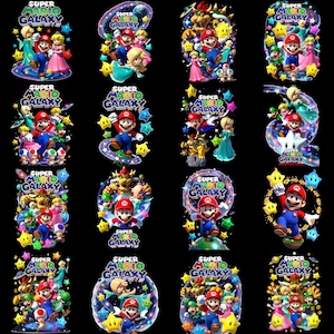 Super Mario Galaxy PNG, imágenes prediseñadas de Mario, diseño de camiseta para gamers (descarga instantánea)