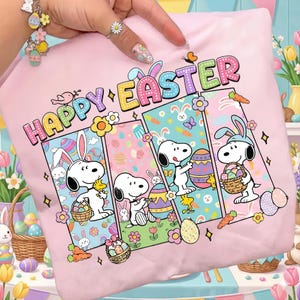 Easter Snoopy PNG Bundle, Happy Easter Egg Hunt Design, Cute Pastel Bunny Shirt Sublimation Printable Digital Download image 4