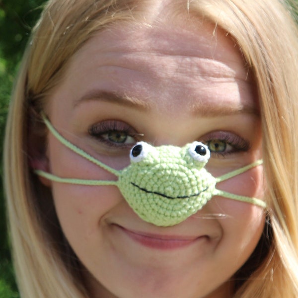 Crochet PATTERN Nose warmer frog. Toad lover gift. Cute crohcet frog and toad simple crochet pattern.  Digital Download cute crochet pattern