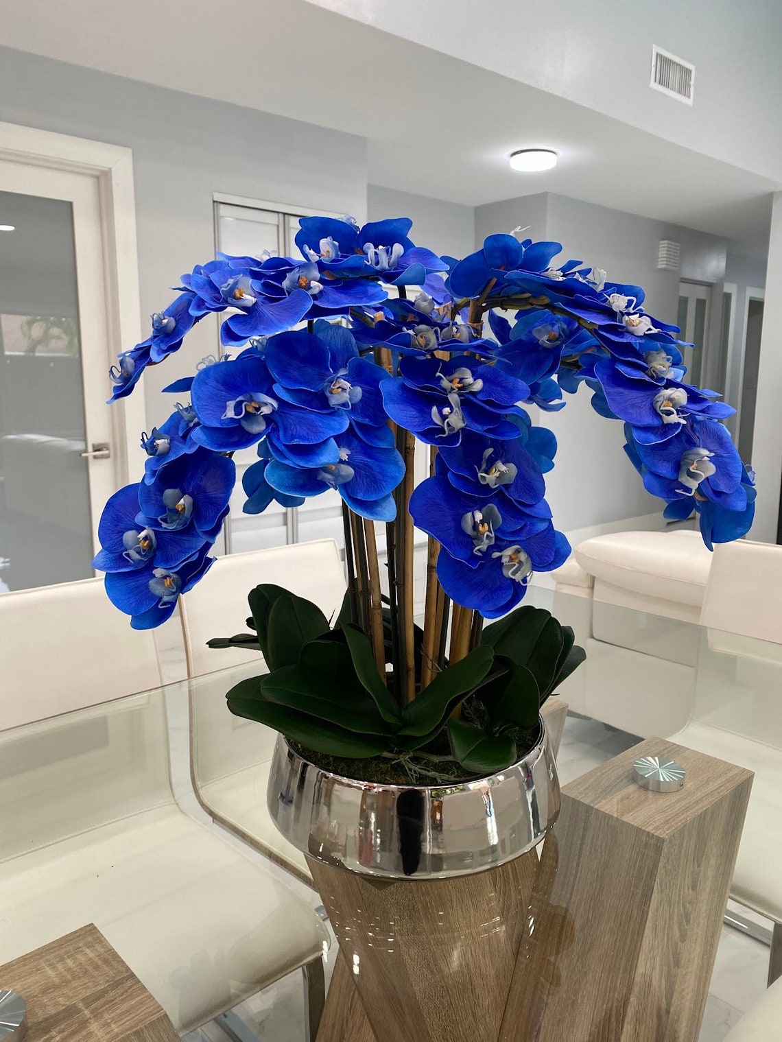 Silk Orchid Floral Arrangement in Ceramic Vase Arrangements Etsy