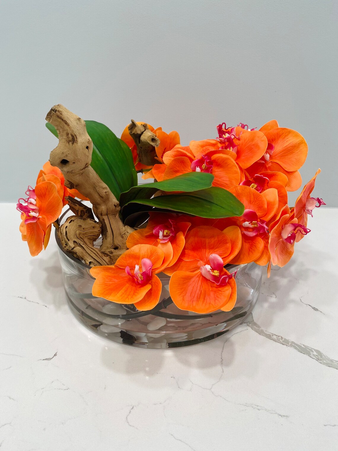 Silk Orchid Floral Arrangement in Cylinder Vase Arrangements Etsy