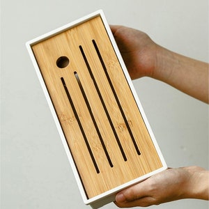 Bamboo Tea Tray,GongFu Tea Table,Water Storage Drainage Tea Tray