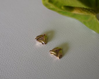 Double Uped Triangle Earring Jacket - Yellow Gold