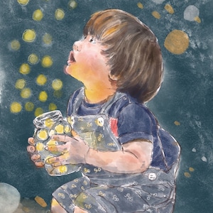 Custom portrait from photo, digital illustration