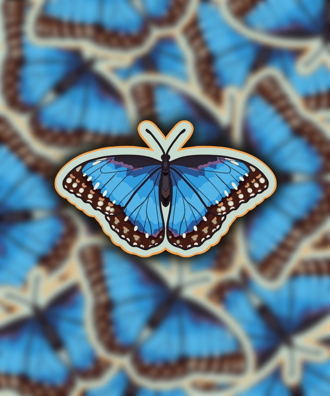Blue Butterfly Sticker, Vinyl Laptop Decal - Etsy