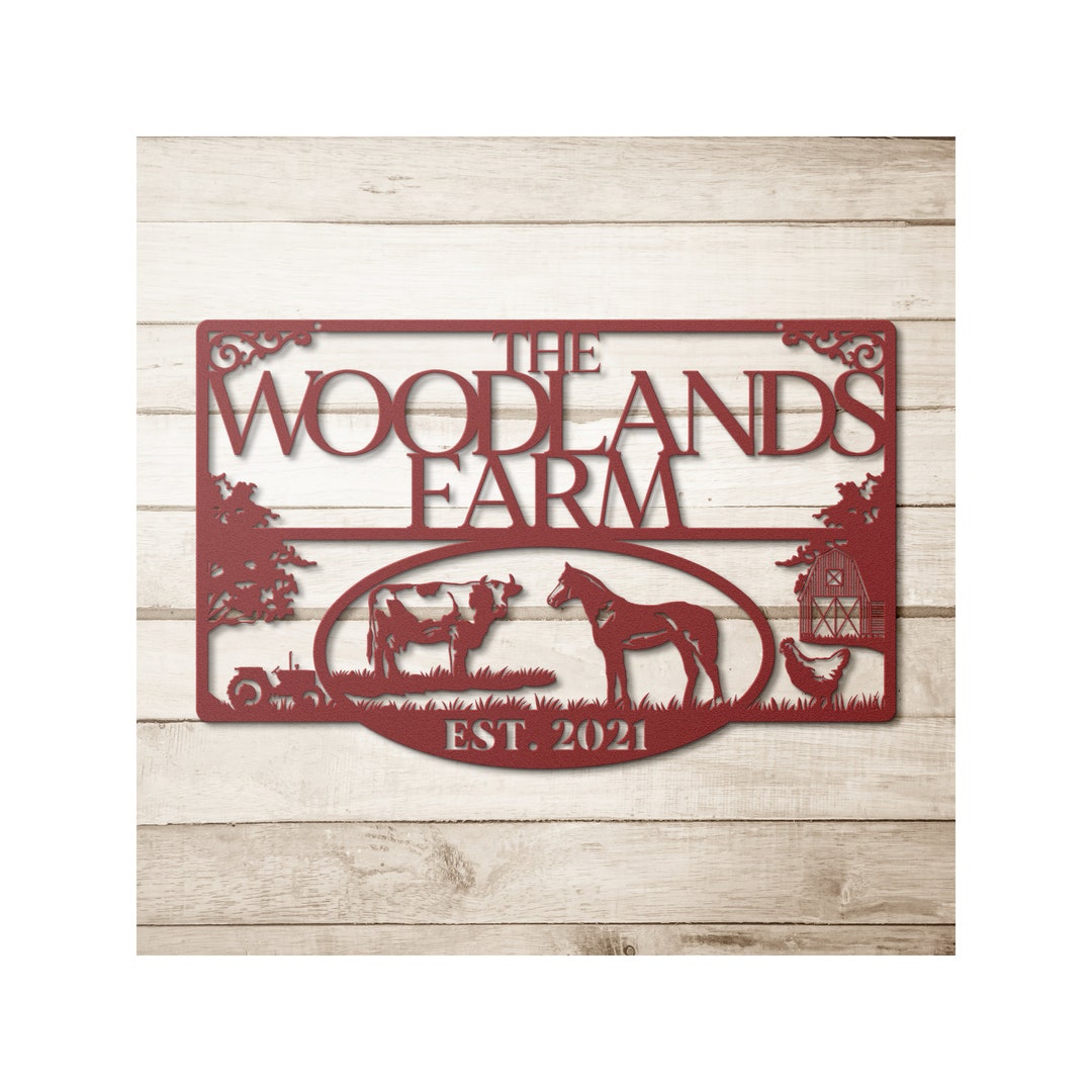 Custom Metal Farm Sign Personalized Farmhouse Name Metal Sign - Etsy