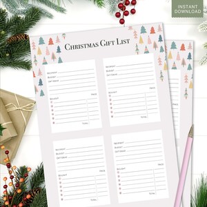 Geschenk Tracker | Geschenke-Liste | Weihnachtsgeschenk-Planer | Weihnachtsmappe | Geschenk Planer | To Do Liste | Weihnachtlicher Kalender