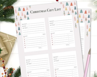 Cadeautracker | Cadeaulijst | Kerstcadeauplanner | Kerstmap | Cadeaubudgetplanner | To-do-lijst voor kerst | Kerstplanner