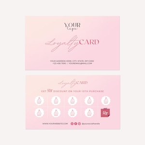 Redigerbar lojalitetskortsmall: Utskrivbart kundstämpelkort för bagerier och småföretag