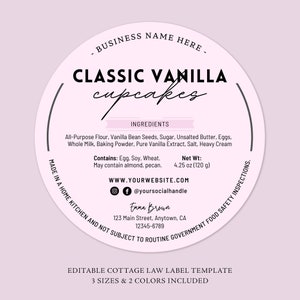 Étiquette alimentaire Cottage | Étiquette de produits de boulangerie maison | Étiquette alimentaire imprimable | Étiquette de cuisson Cottage | Modèle d'étiquette d'ingrédient | Stickers Boulangerie Maison