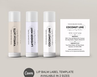 Lip Balm Label Template | Lip Balm Wrap Packaging | Lip Product Package Labels | Editable Product Label | Chapstick Label | Lip Balm Sticker