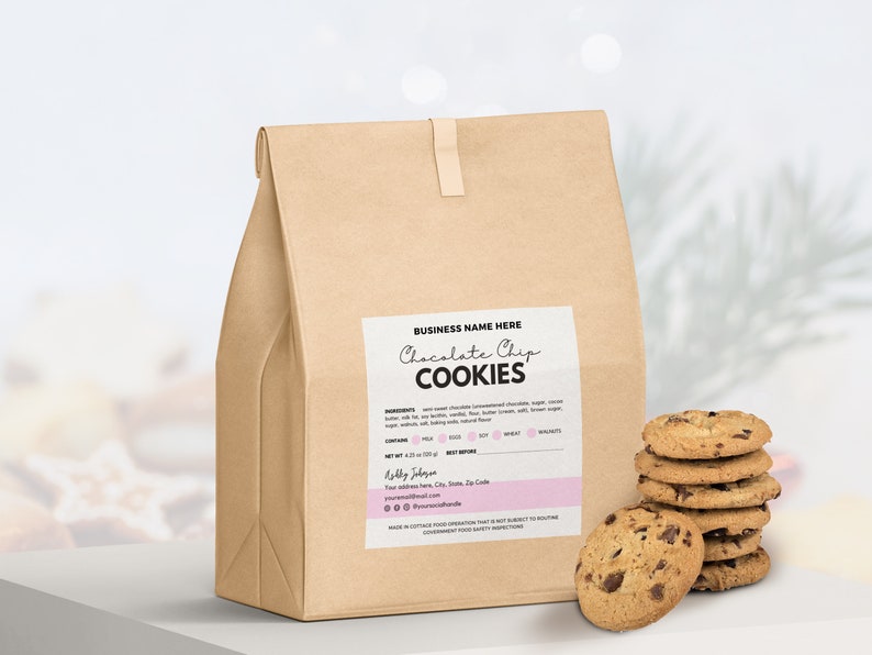 Cottage Food Label Home Baked Goods Label Printable Food Label Cottage