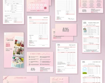 Cake Business Bundle | Bakery Business Forms | Cake And Cupcake Shops | Editable Branding | Cake Care Instruction | Cake Order Form