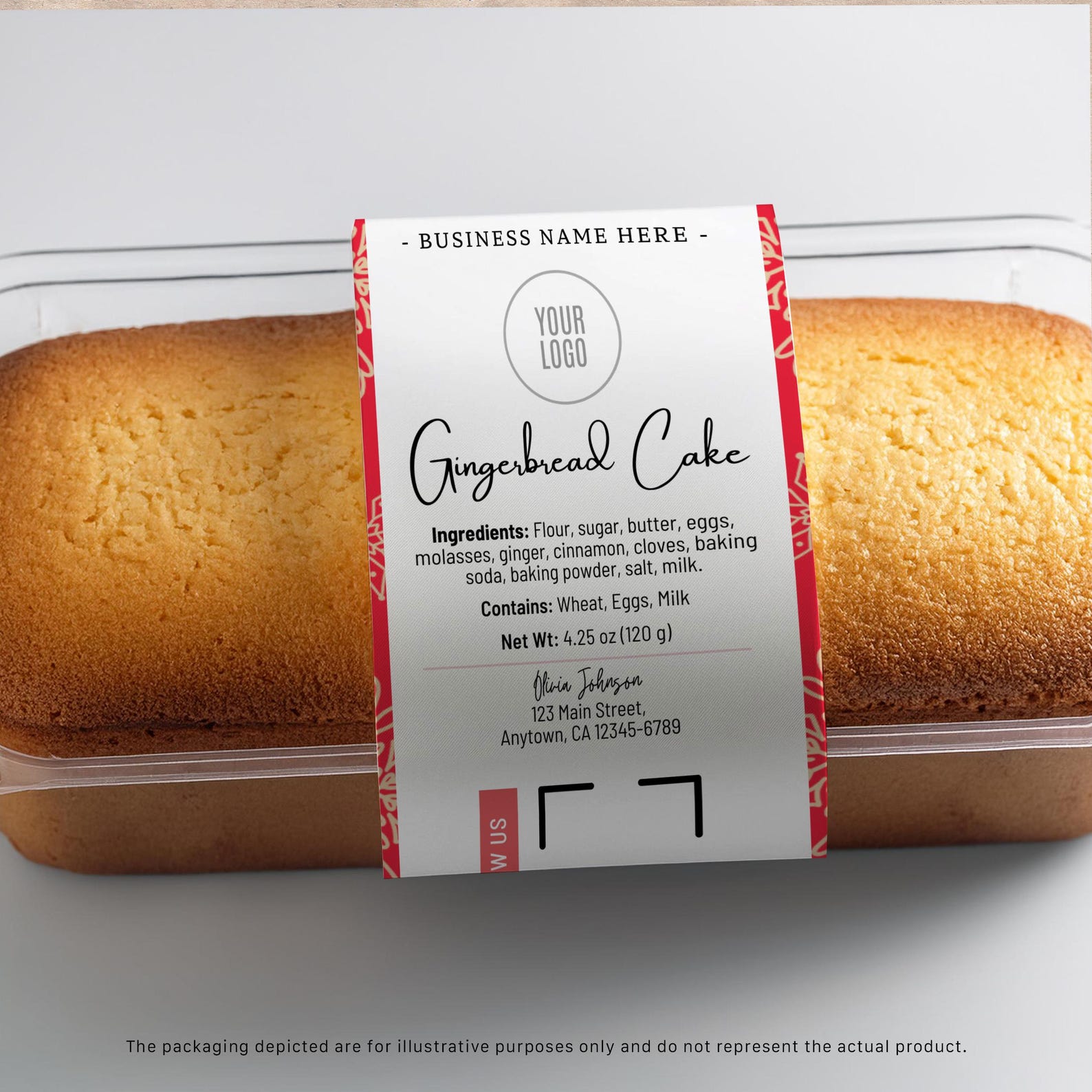 Editable Christmas Mini Cake Label Template | Mini Cake Label | Mini ...