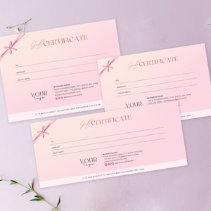 Gift Certificate Template | Editable Gift Voucher | Modern Gift Certificate | Minimal Gift Certificate Template | Diy Gift Certificate