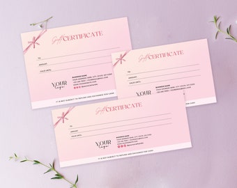 Gift Certificate Template | Editable Gift Voucher | Modern Gift Certificate | Minimal Gift Certificate Template | Diy Gift Certificate