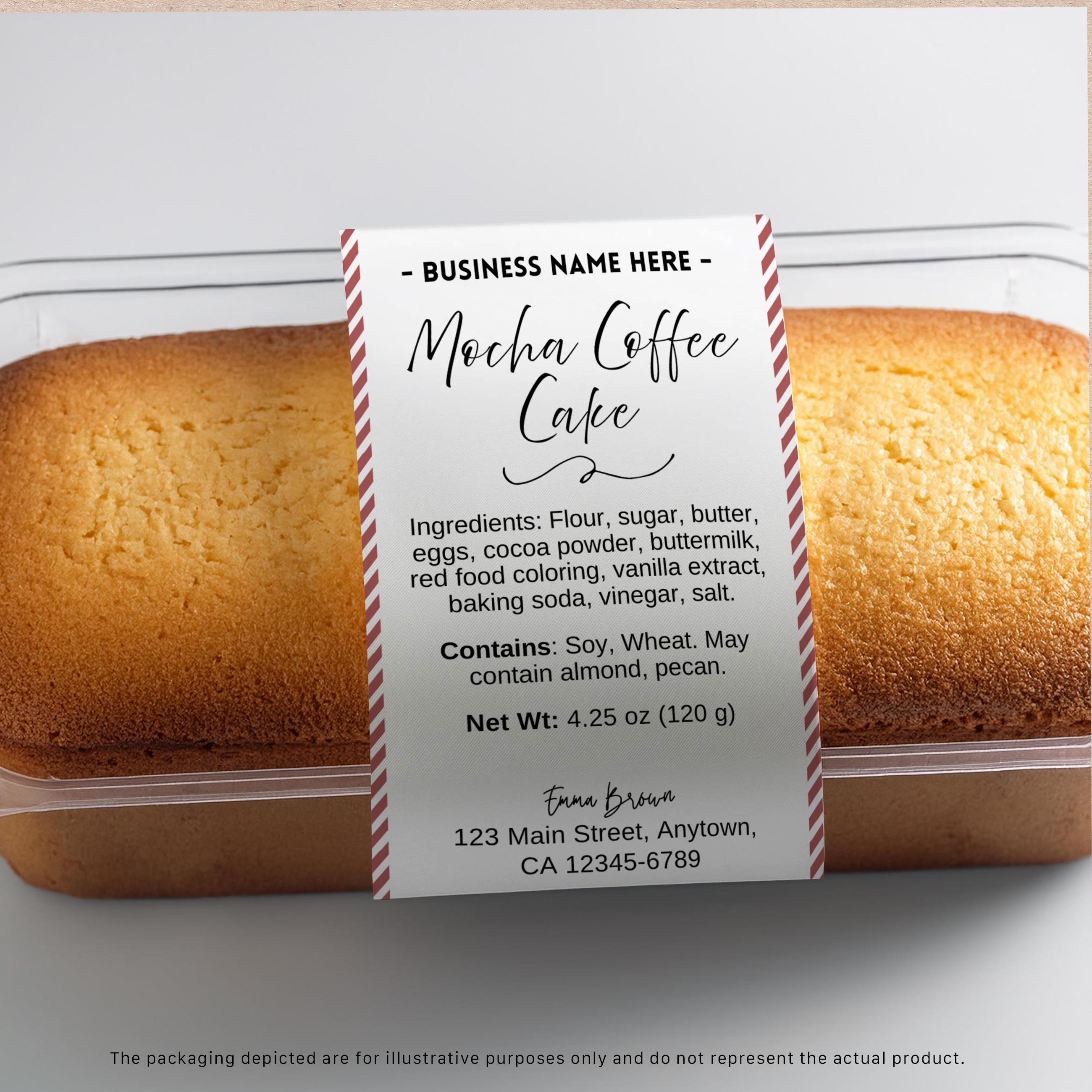 Mini Cake Label Template, Editable Bakery Labels, Mini Cake Tin Label ...
