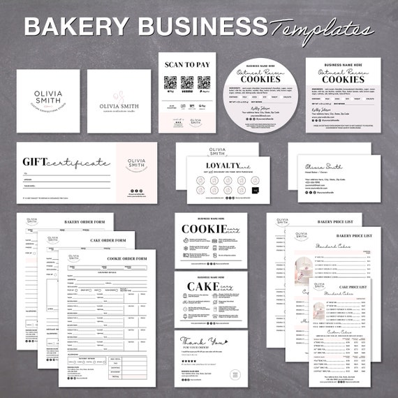 Minimalist Bakery Template | Canva Template | Bakery Business Bundle | Cake Business Bundle | Bakery Branding Kit