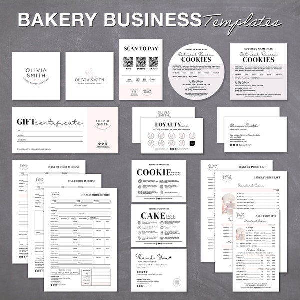 Minimalistische bakkerijsjabloon | Canva-sjabloon | Bakkerij Business Bundel | Cake Business-bundel | Bakkerij brandingkit