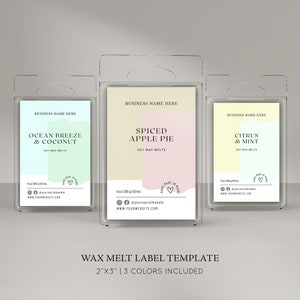 Editable Label | Custom Wax Melt Label Template | Boho Wax Melt Label Template | Custom Wax Melt Label Design