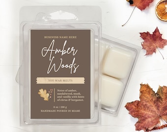 Fall Wax Melt Label Template | Autumn Wax Melts Label Template |  Editable Label | Wax Melt Sticker Label | Diy Wax Melt Label