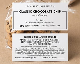 Cottage Food Label Template | Editable Canva Labels for Homemade Food Products | Compliant & Decorative Label Set | Editable Bakery Stickers
