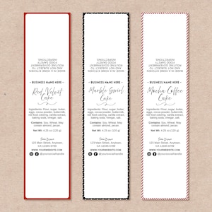 Mini Cake Label Template, Editable Bakery Labels, Mini Cake Tin Label, Printable Mini Loaf Cake Label, Cottage Law Food Packaging
