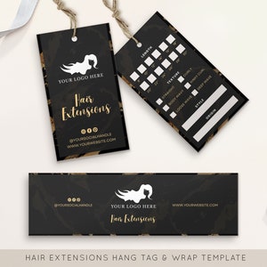 Bundelwikkels | Luxe haarlabels |  Beautybranding | Zakelijke haarverpakking | Haarverlengingskaarten | Canvassjabloon