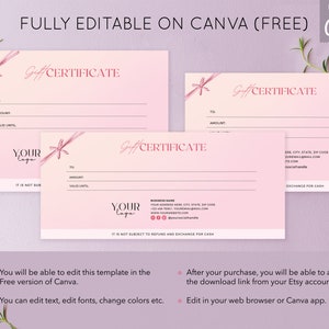 Gift Certificate Template | Editable Gift Voucher | Modern Gift ...