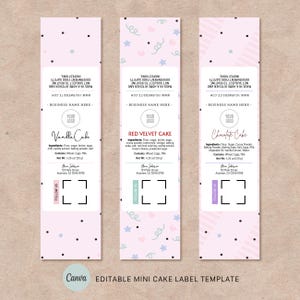 Editable Mini Cake Tin Label Template | Mini Loaf Baking Pan Label | Mini Cake Tin Label Printable | Mini Loaf Cake