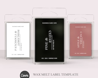 Editable Label | Custom Wax Melt Label Template | Boho Wax Melt Label Template | Custom Wax Melt Label Design