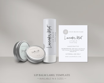 Lip Balm Label Template | Customize Your Own Design | Editable Lip Balm Label | Customize Online | Canva Template | Instant Download