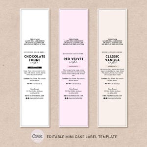 Editable Mini Cake Tin Label Template | Mini Loaf Baking Pan Label | Mini Cake Tin Label Printable | Mini Loaf Cake