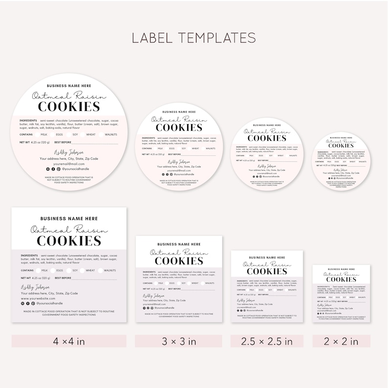 Canva Templates for Bakery Labels