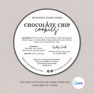 Étiquette alimentaire Cottage | Étiquette de produits de boulangerie maison | Étiquette alimentaire imprimable | Étiquette de cuisson Cottage | Modèle d'étiquette d'ingrédient | Stickers Boulangerie Maison