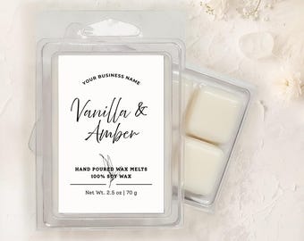 Wax Melt Label Template for Small Business | Editable Canva Label Design | 2X3 Wax Tarts Label | Wax Melt Branding