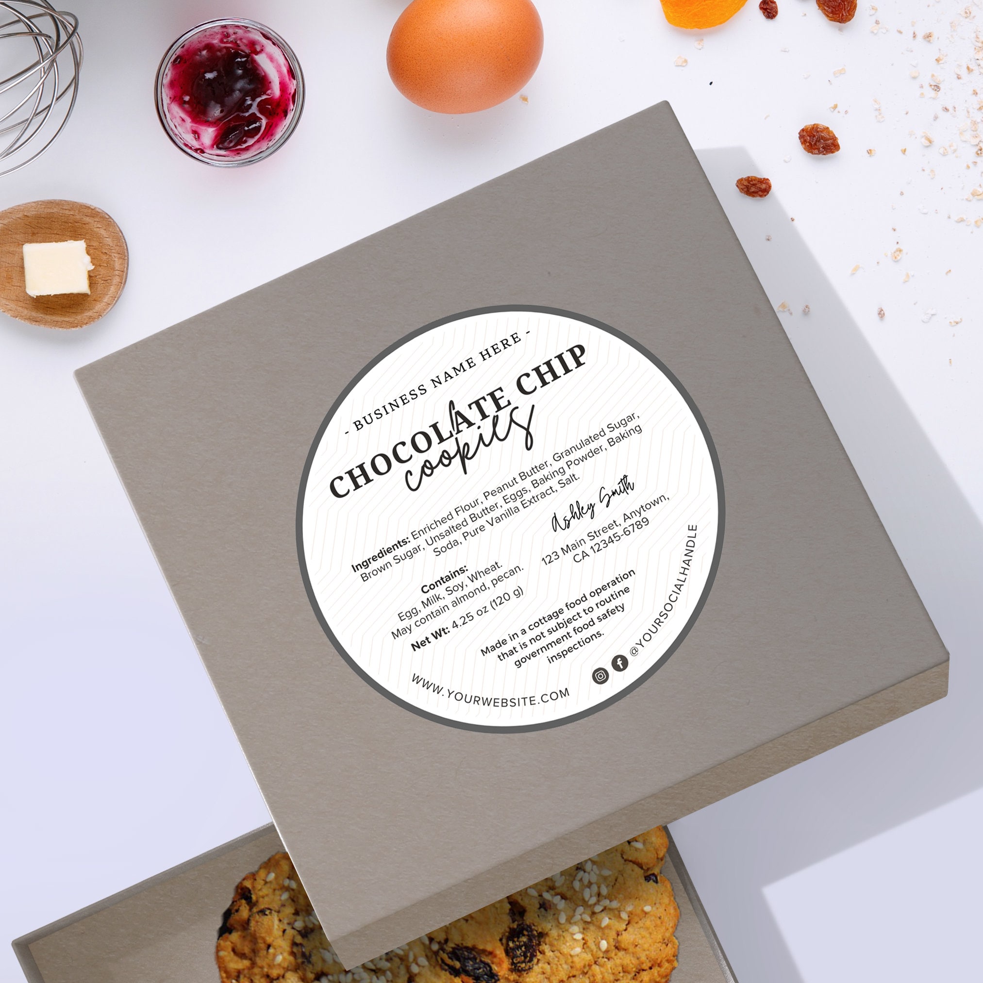 Cottage Food Label | Home Baked Goods Label | Printable Food Label ...