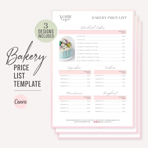 Cardápio Personalizado | Guia de Preços | Lista de Preços de Bolos | Cardápio de Padaria | Modelo de Padaria | Lista de Preços de Padaria | Modelo de Lista de Preços