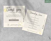 Jewelry Care Card Template, Thank you card, Small Business Printable, Instant Digital Download, Jewelry Care Instructions