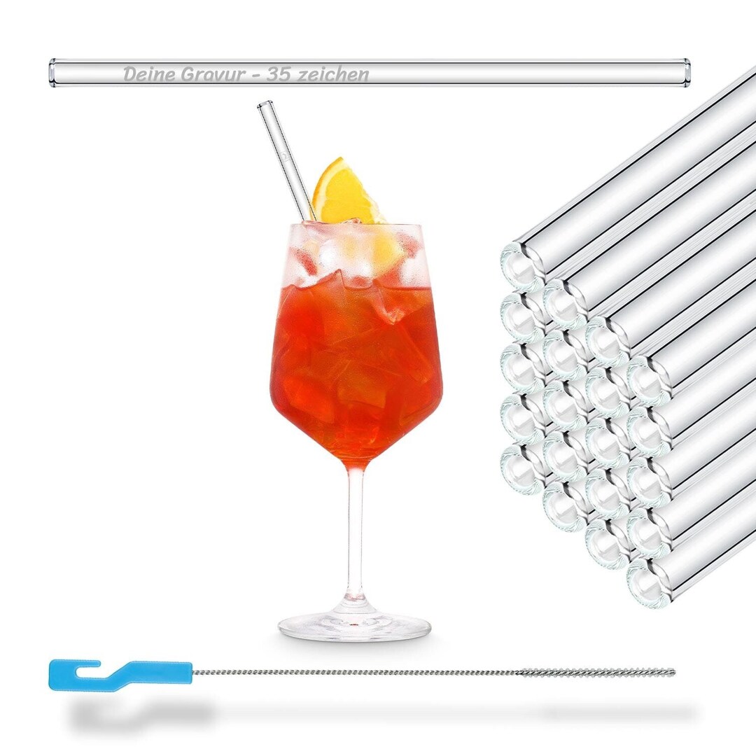 50 X 20 Cm Glass Straws With Engraving for Every Occasion - Etsy