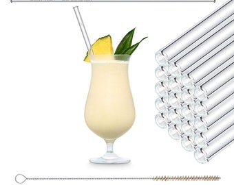 20x 23 cm Party Set Glass Straws with Personal Engraving