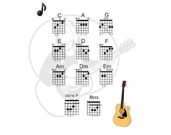 Beginner Guitar Chords Chart, Easy Guitar Chords Chart, Basic Guitar ...