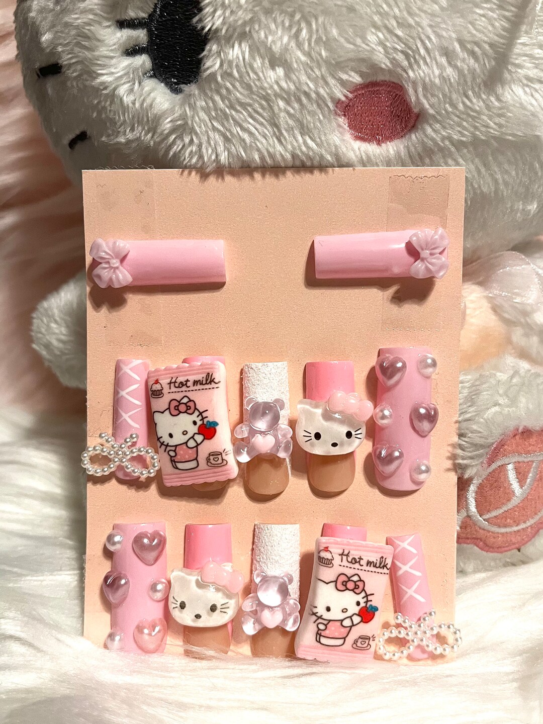 Hello Kitty Press on Nails Sanrio Collection Handmade Etsy