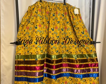 Curvy Plus Sized Gold Ribbon Skirt