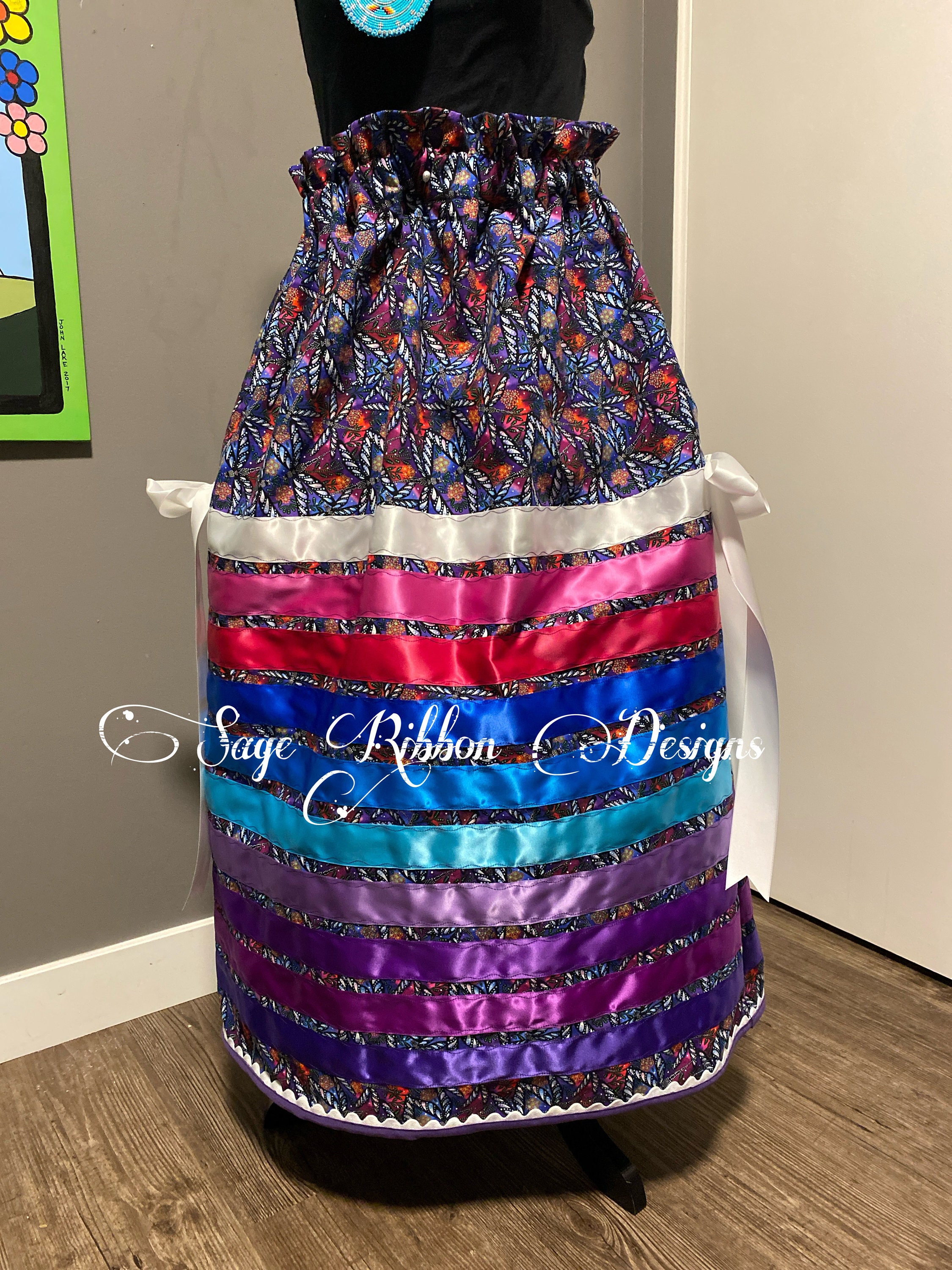 Dragonflies W Bows Purple Ribbon Skirt