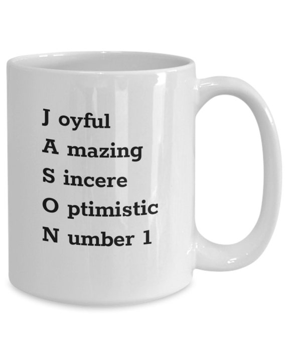 Jason Mug Name Acronym Gift for Friend Personalized Coffee Etsy