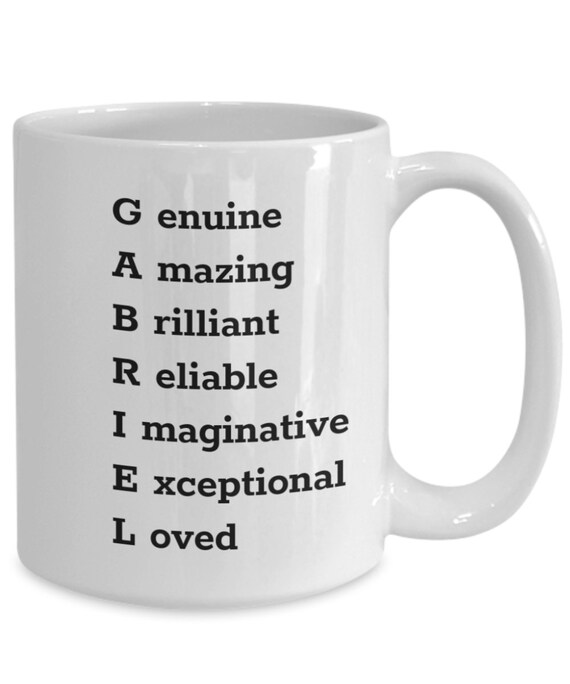 Gabriel Mug Name Acronym Gift for Friend Personalized Etsy