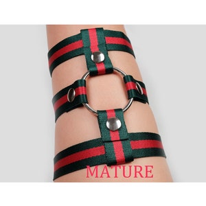 Stripes Polyester Thigh Strap On Harness Pegging/Plus Size Thigh StrapOn Harness/Leg Strap-On/lesbian Strap On Belt/Pegging Strap-MATURE